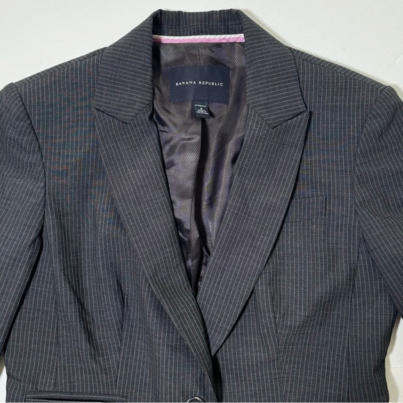 Banana Republic Gray Striped Blazer - Picture 4 of 8